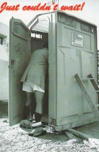 Humour Man In Outhouse Just Couldn't Wait