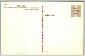 Florida Beach Scene - Postcard 