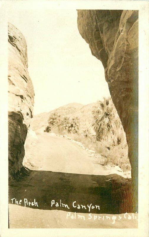 Arch Palm Canyon California Palm Springs 1940s RPPC Photo Postcard 20-3109