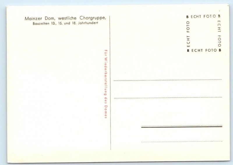 RPPC Mainzer Dom westliche Chorgruppe - GERMANY 4x6 Postcard