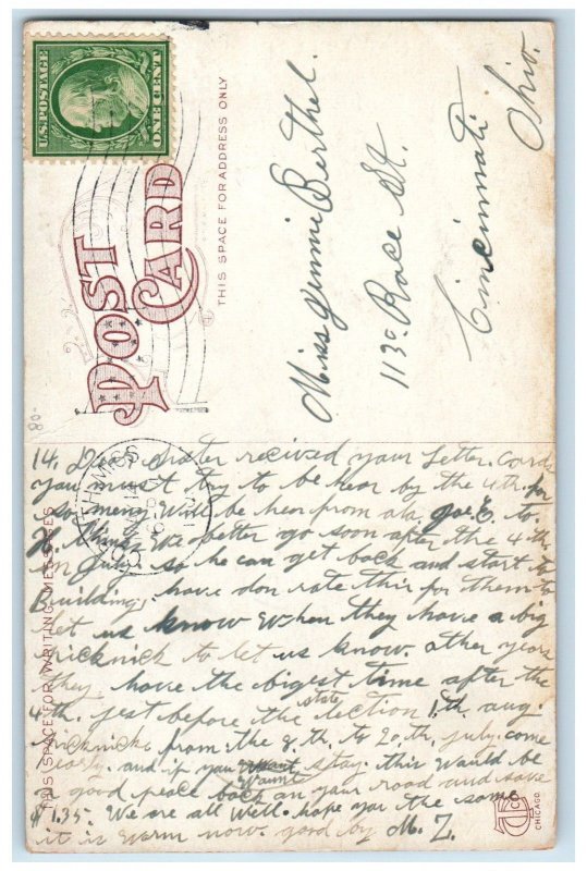 c1910's I. C. Depot Station Railroad Train Corinth Mississippi MS Postcard 