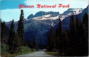 Glacier National Park Peak Postcard United States Unposted Vintage Snow Mountain 