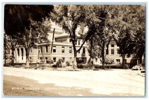 Cedar Falls Iowa IA RPPC Photo Postcard High School 1938 Vintage Posted