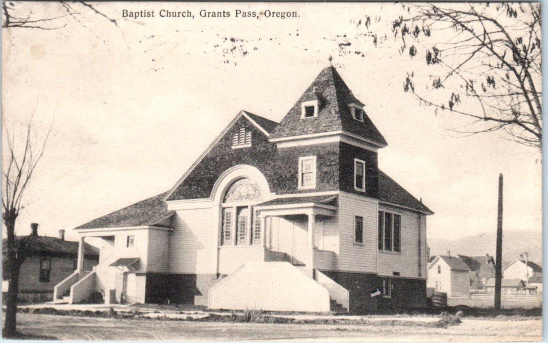 Grants Pass Oregon Or Baptist Church 1910 Postcard - 