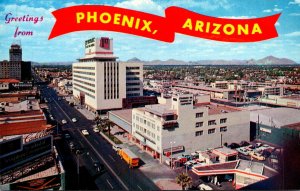 Arizona Phoenix Greetings Showing North Central Avenue