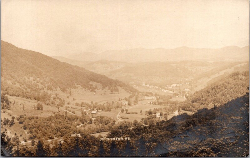 Real Photo Postcard Birds Eye View of Rochester, Vermont