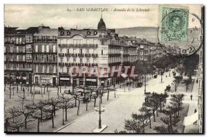 Postcard Old San Sebastian Avenida De La Libertad