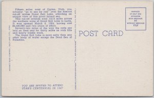 Vintage Great Salt Lake Cut-Off Sunset Train Utah Linen Postcard H77