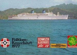 Folklore Kreuzfahrt German 1977 Ferry Postcard