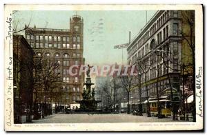 Postcard Old Fountain Square Cincinnati O