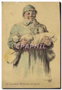 Old Postcard Militaria A happy licensee Child Bebe