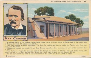 Taos NM, New Mexico - Kit Carson and His Home from 1858 to 1866 - Linen