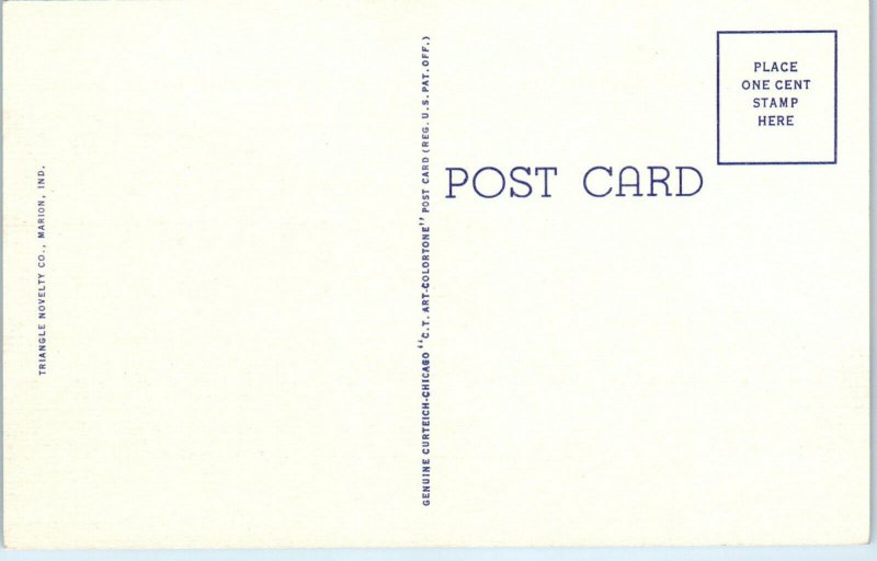 1940 Chrysler Plant New Castle Indiana Linen Postcard