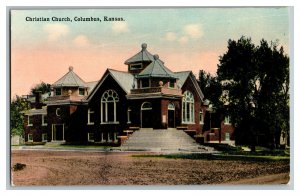 Postcard Columbus Kansas Christian Church Vintage Standard View Card