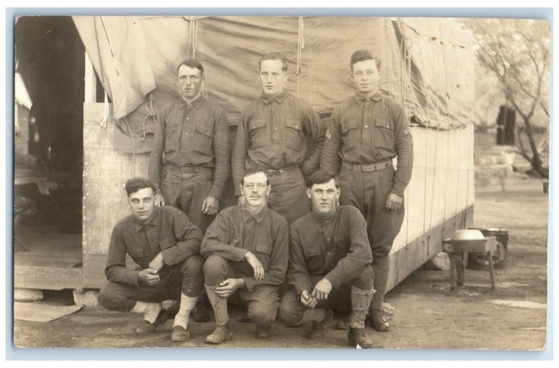 c1910's US Soldier Army Camp WWI RPPC Photo Unposted Antique Postcard