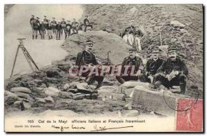 Old Postcard Militaria Alpine Hunters Pass of the Mayt Italian and French off...