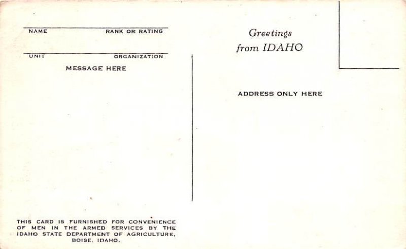Idaho Russet Potatoes Comic Unused 