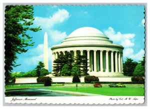 Jefferson Memorial Washington DC Vintage Postcard Continental View Card Old Cars