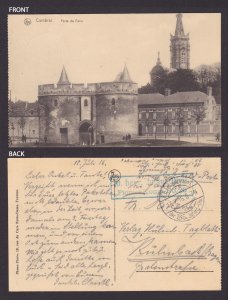 GERMANY 1916, Fieldpost card, City gates of Paris, Cambrai, France, WWI