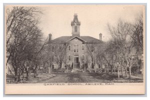 Abilene Kansas Garfield School Postcard