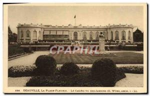 Old Postcard Deauville Beach flower saw the casino gardens