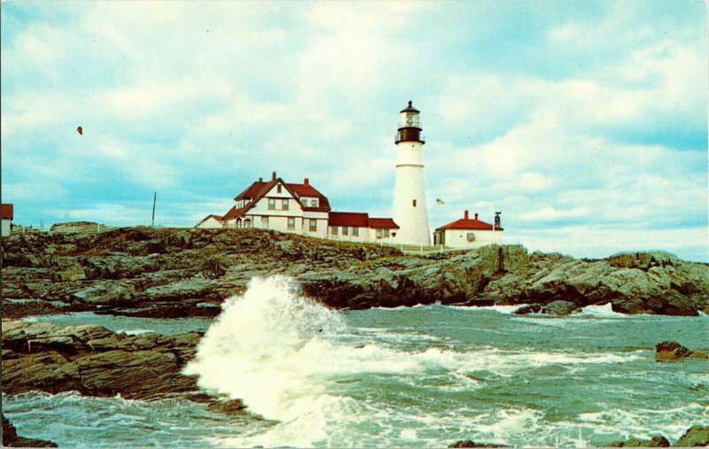 Portland Head Light Maine ME Beaconlight Herbert Detjens Postcard Unposted Vtg 