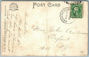 WASHINGTON NJ BELVIDERE AVE. 1914 ANTIQUE POSTCARD