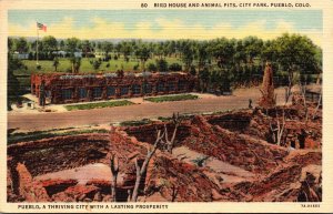 Colorado Pueblo City Park Bird House and Animal Pits 1952 Curteich