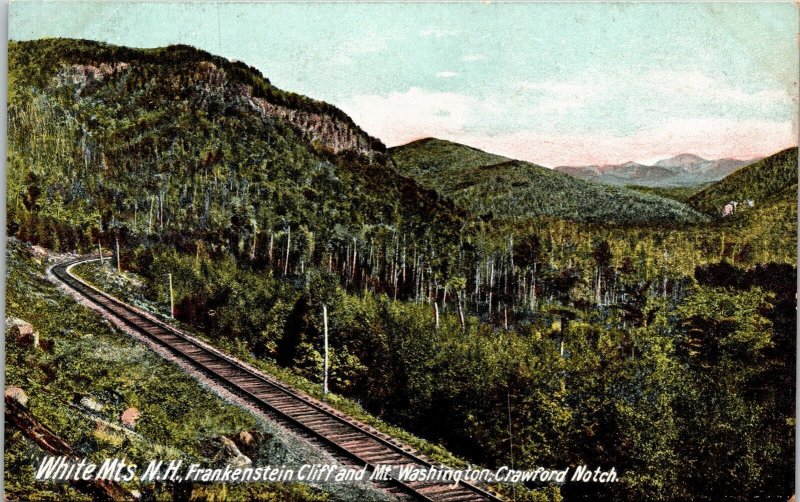 Frankenstein Cliff Mt Washington White Mountains Crawford Notch NH DB Postcard 