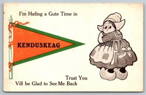 Kenduskeag  Maine  Pennant Postcard  1912