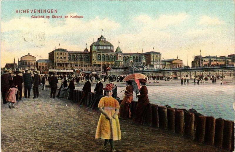 CPA AK SCHEVENINGEN Gezicht op Strand en Kurhaus NETHERLANDS (604892)