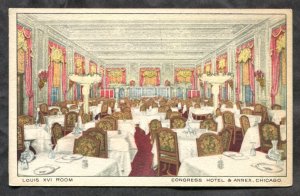 dc703 - CHICAGO 1920s Congress Hotel Louis XVI Room. Postcard