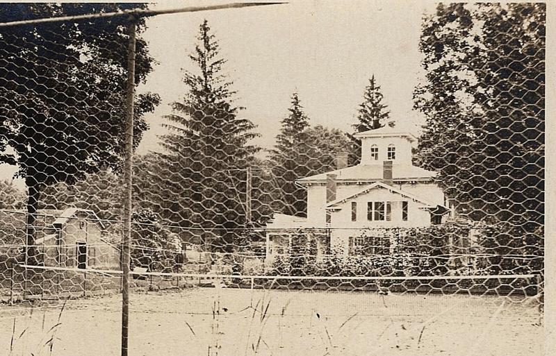 Tennis Court 1917-1930 RPPC Sports People Buildings Old AZO Real Photo Postcard 