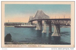 Jacques Cartier Bridge, Ship, Montreal, Quebec, Canada, 1910-1920s