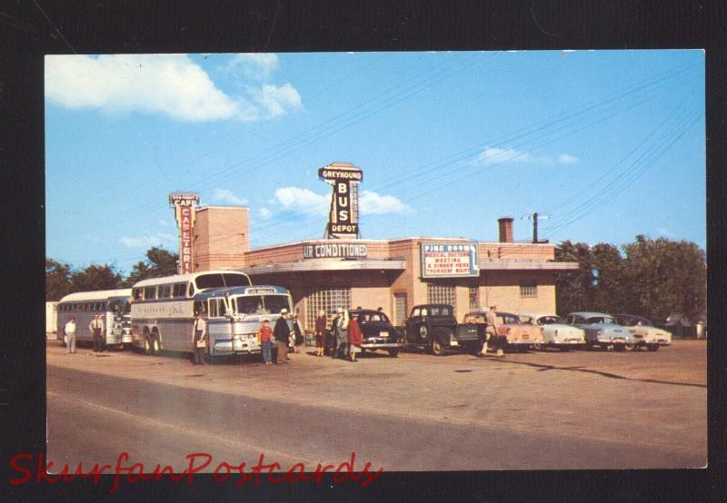 ROLLA MISSOURI ROUTE 66 REG & ANDY'S CAFÉ GREYHOUND BUS DEPOT OLD CARS POSTCARD