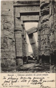 PC EGYPT, KARNAK, COLONE DU GRAND TEMPLE, Vintage Postcard (b43908)