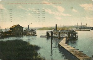 Postcard 1908 California Vallejo Steamboat Waterfront General Frisbee CA24-1436