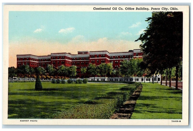 c1940's Continental Oil Company Office Building Ponca City Oklahoma OK Postcard