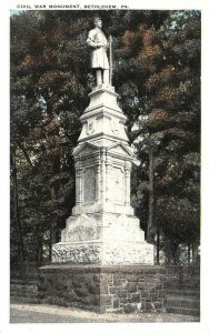 BETHLEHEM, PA Pennsylvania   CIVIL WAR MONUMENT   c1920's Military Postcard