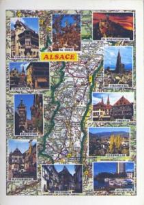 POSTAL 57173: Alsace mapa