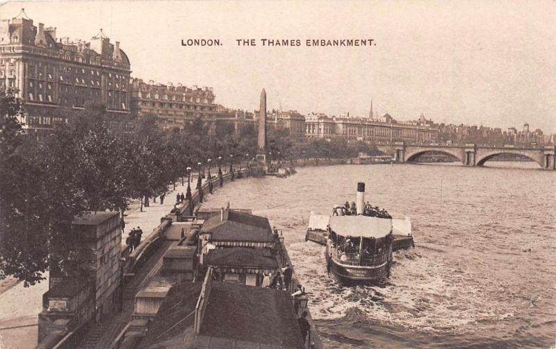 LONDON UK THE THAMES EMBANKMENT  B & C L PUBL SAVOY SERIES #754 POSTCARD