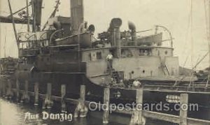 Aus Danzig Steam Boat Steamer Ship Unused light crease top right edge rest of...
