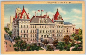 1934 Albany, NY New York State Capitol Downtown Tartaria Old World Teich PC A247