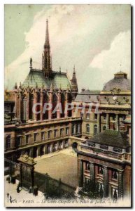 Old Postcard Paris La Sainte Chapelle and the courthouse