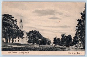 Hampton Connecticut CT Postcard Main Street Looking North c1905 Vintage Antique