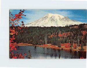 Postcard Mt. Rainier and Mirror Lake Washington USA