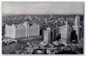 1934 Aerial View Looking North East From Chicago Illinois IL Vintage Postcard 