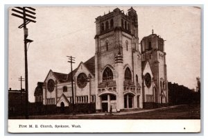 First Methodist Episcopal Church Spokane Washington WA UNP DB Postcard P19