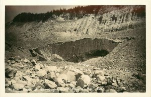 c1940 RPPC; Snout of Nisqually Glacier, Rainier National Park Unposted