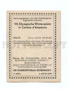 166976 VII Olympic speedskaters CIGARETTE card